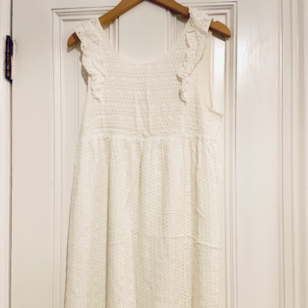 Sezane embroidery white dress